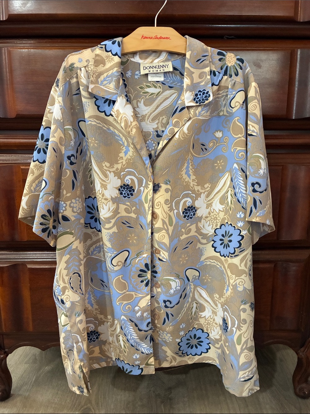 Vintage Donkenny Woman Paisley Floral Blouse Size 1X